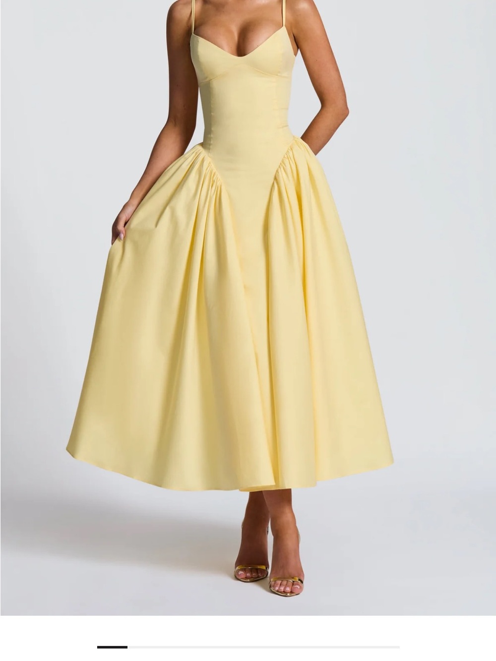 Sunny Yellow Spaghetti-Strap Mini Dress - Picture 2 of 3